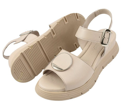Sandale casual, dama, ANNA VIOTTI, D22-S 488 gri, piele naturala, platforma
